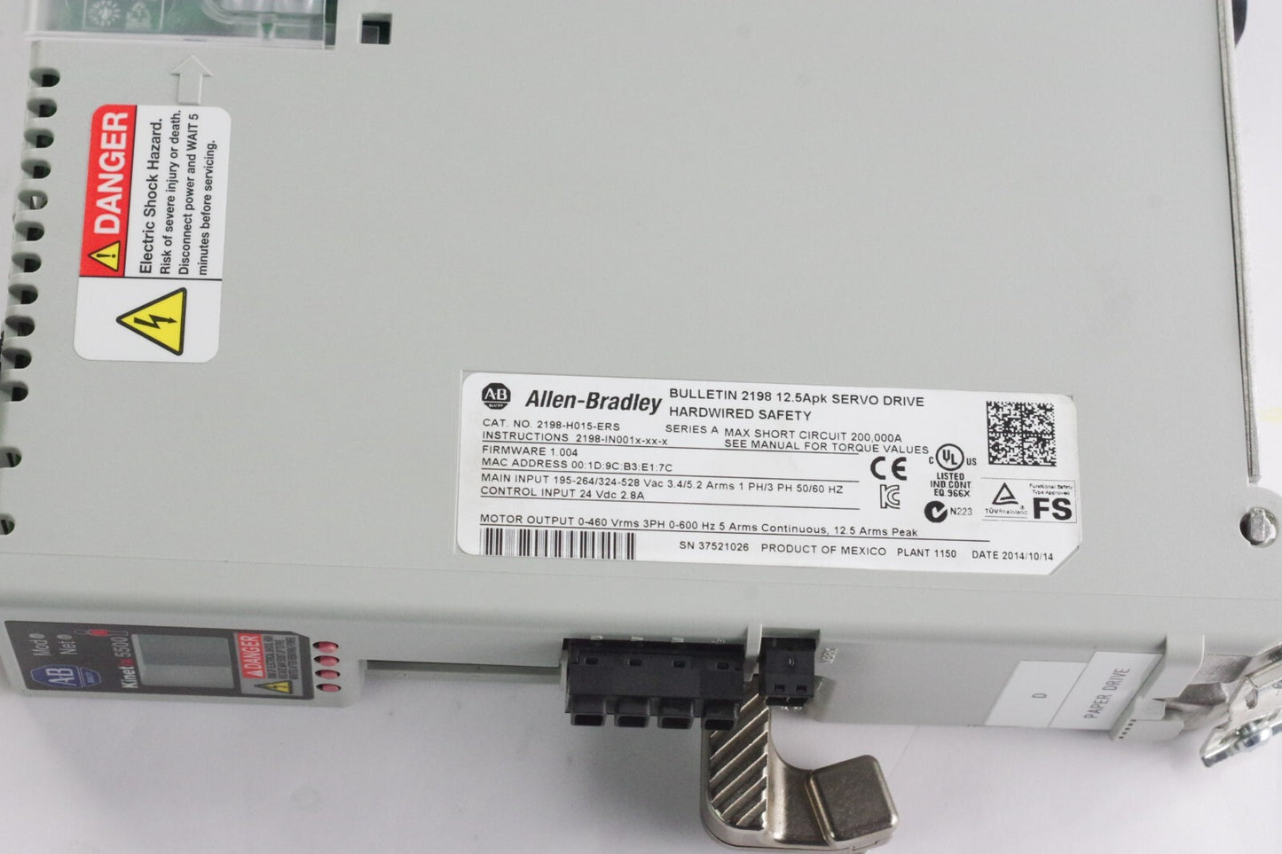Allen Bradley 2198-H015-ERS /A Bulletin 2198 12.5Apk 195-528VAC Servo Drive