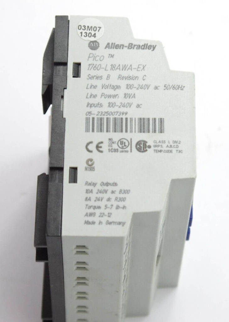 Allen Bradley Pico 1760-L18AWA-EX / 1760L18AWAEX Ser B PLC Controller Module