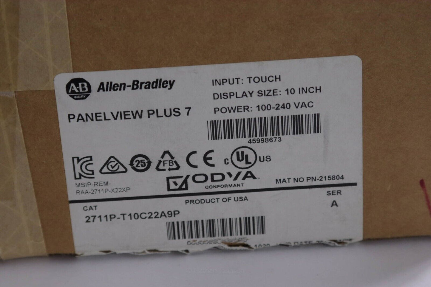 Allen Bradley 2711P-T10C22A9P /A PanelView Plus 7 10" - SEALED Surplus