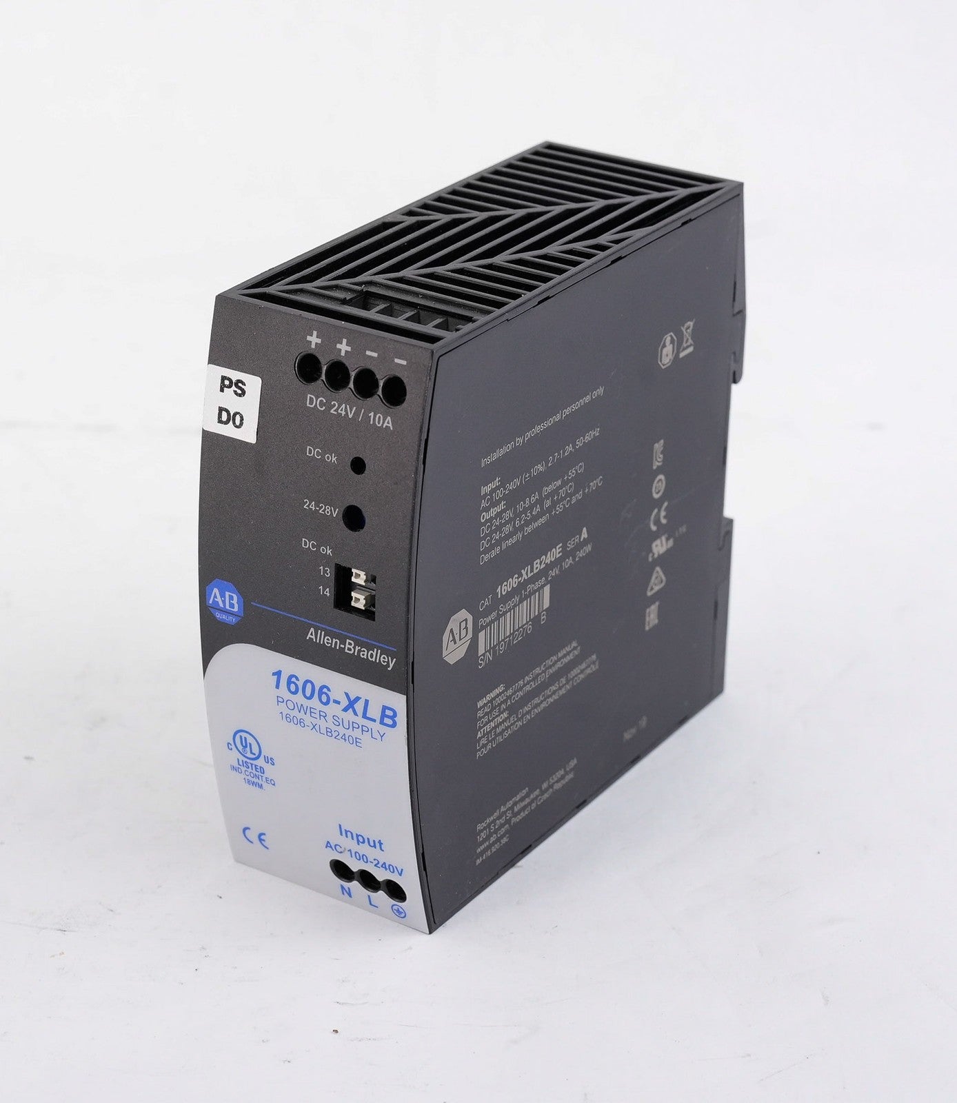 Allen Bradley 1606-XLB240E /A Power Supply 1-Phase 24V 10A 240W 1606XLB240E