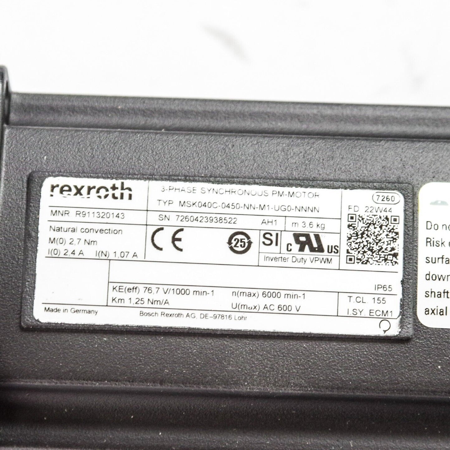 Rexroth MSK040C-0450-NN-M1-UG0-NNNN Servo Motor