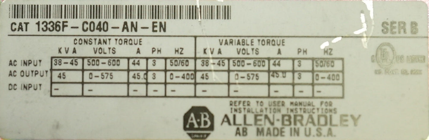 Allen Bradley 184699 Rev 18 Circuit Board For 1336F-C040-AN-EN Drive