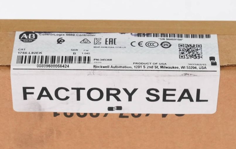 Allen Bradley 1756-L82EK Ser B ControlLogix 5580 5MB Controller 1756L82EK