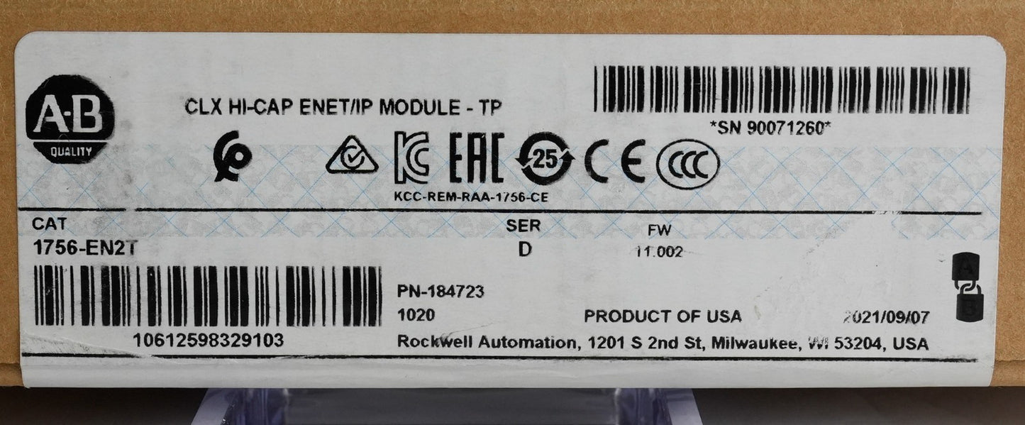 Allen Bradley 1756-EN2T /D ControlLogix EtherNet Module - 2021 Sealed Surplus