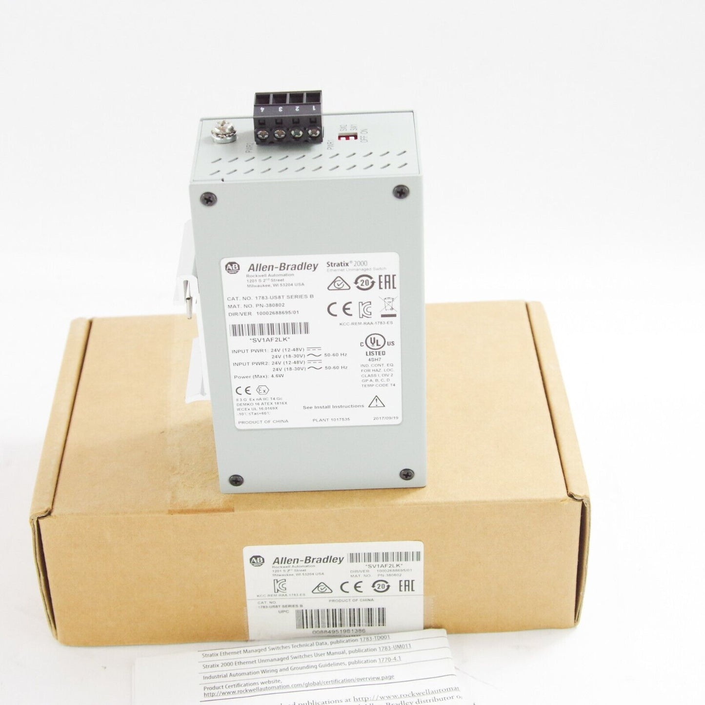 Allen Bradley 1783-US8T Ser B 8-Port Stratix 2000 Ethernet Switch Unmanaged