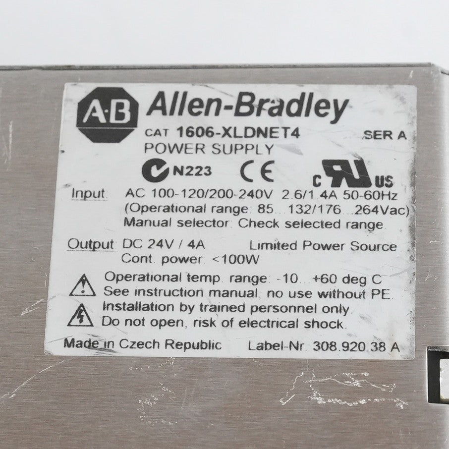 Allen Bradley 1606-XLDNET4 / 1606-XL DC Power Supply 24VDC 4A 230VAC