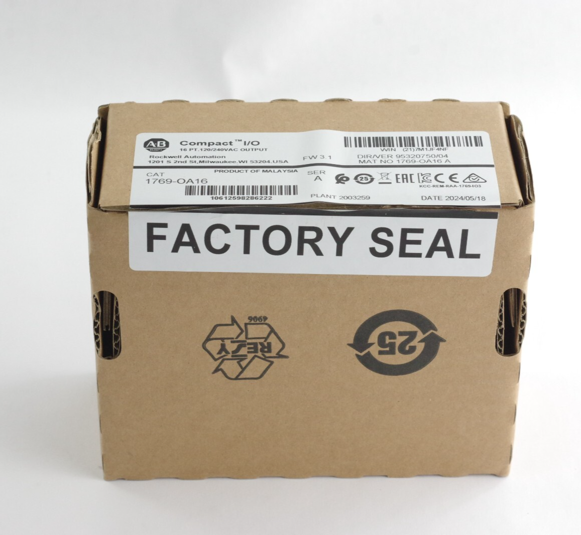 Allen Bradley 1769-OA16 /A Compact I/O Output Module F/W 3.1 - Open Box