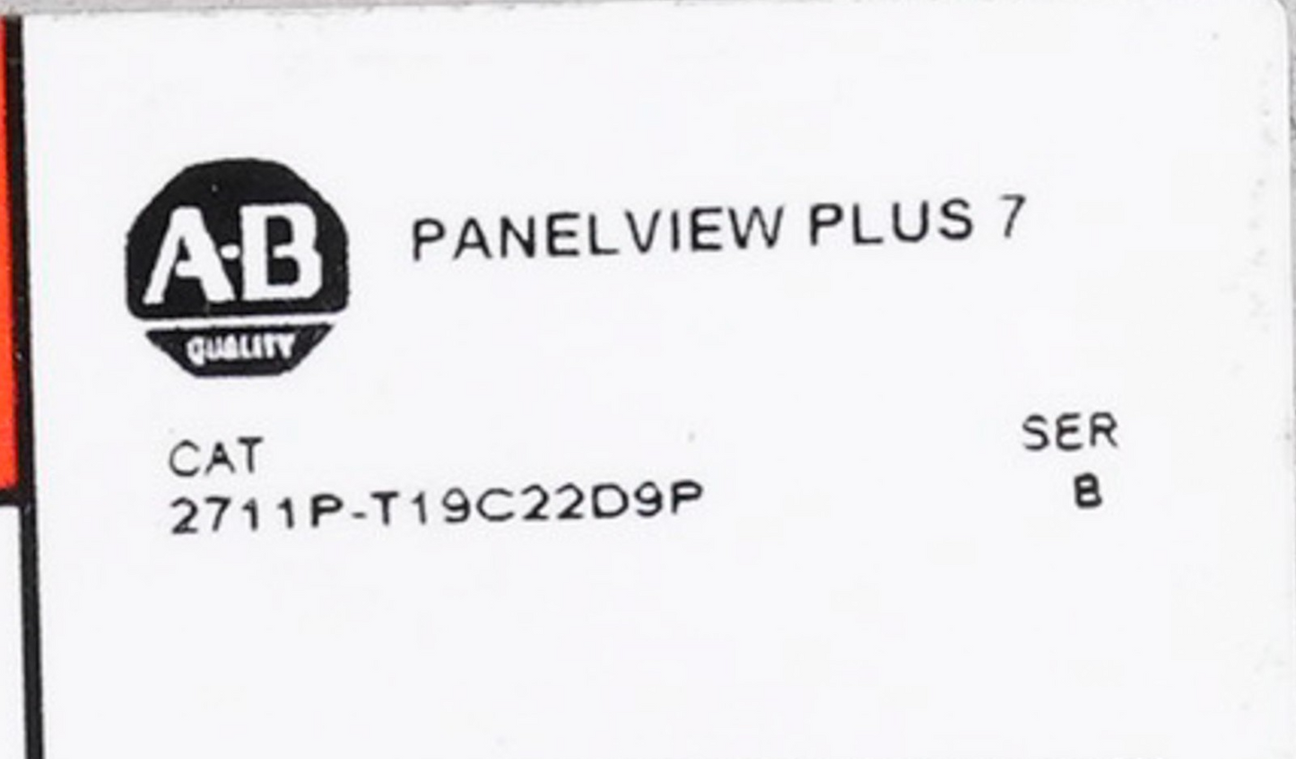 Allen Bradley 2711P-T19C22D9P /B PanelView Plus 7 HMI Display 2711PT19C22D9P