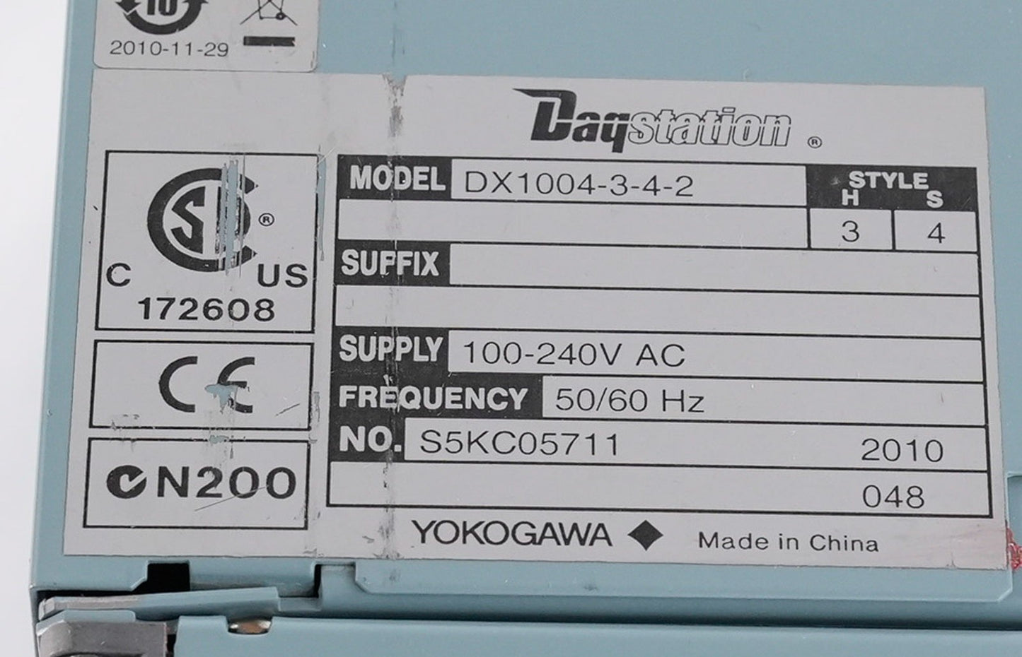 Yokogawa Daqstation DX1004-3-4-2 Recorder DX1004342 100-240V 50/60Hz