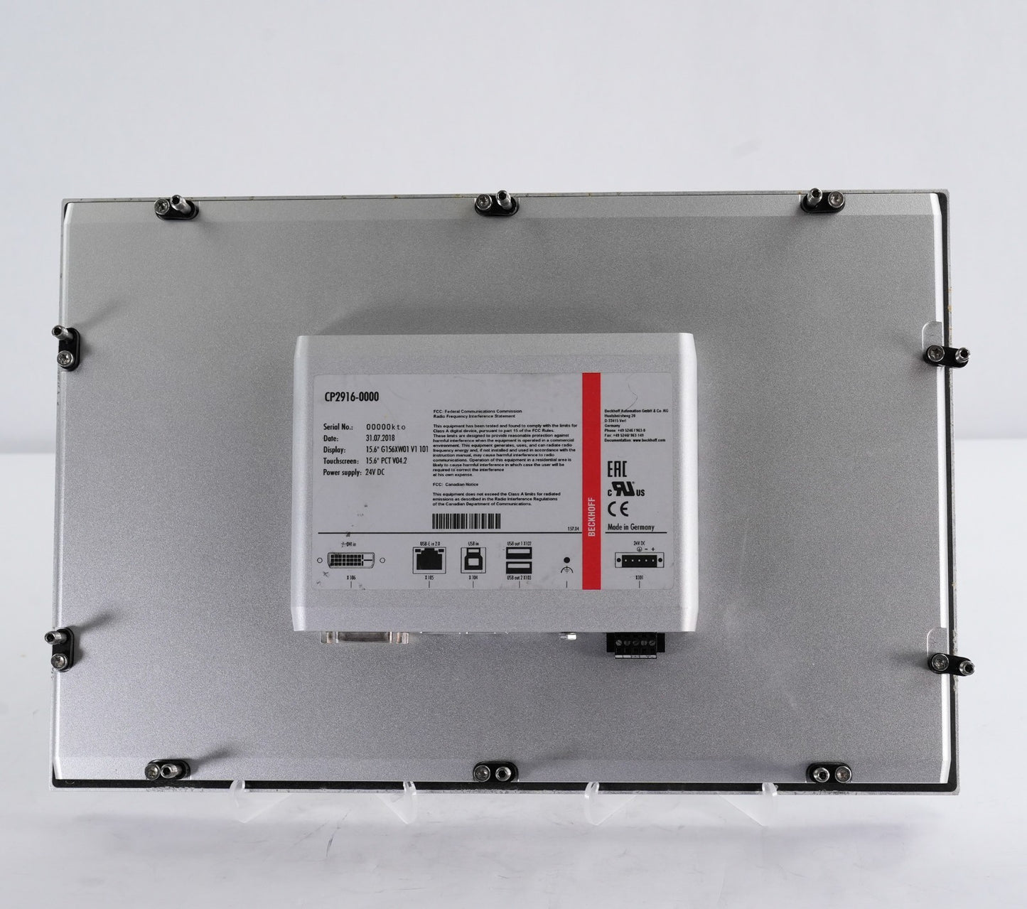 Beckhoff CP2916-0000 Industrial HMI Display Panel CP29160000 24VDC 15.6"
