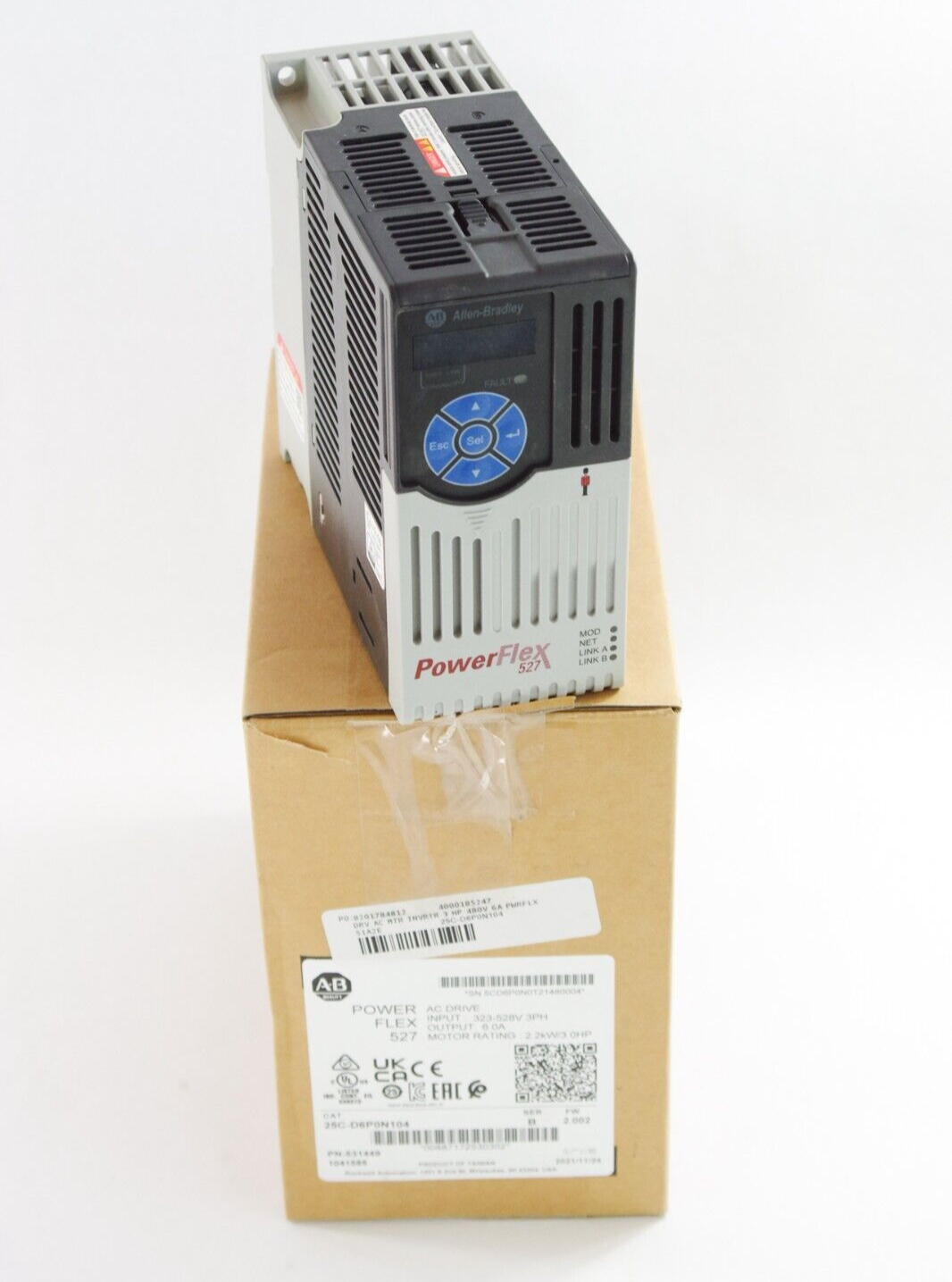 Allen Bradley 25C-D4P0N104 Ser A PowerFlex 527 AC Drive 480V 4A 2HP