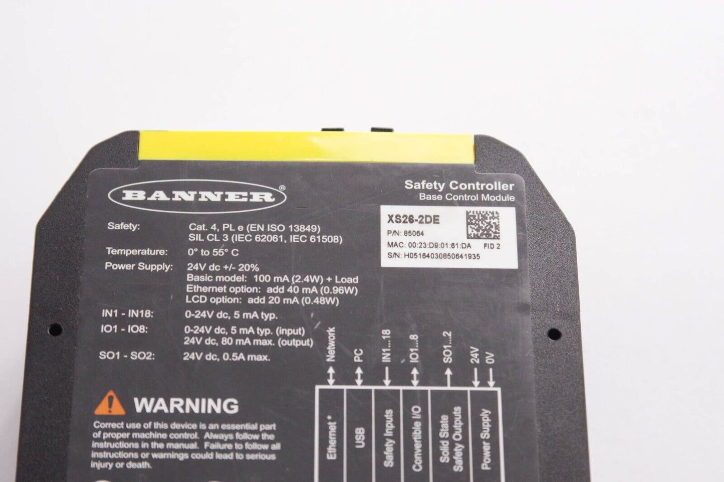 Banner XS26-2DE / XS262DE 85064 Engineering Expandable Safety Controller