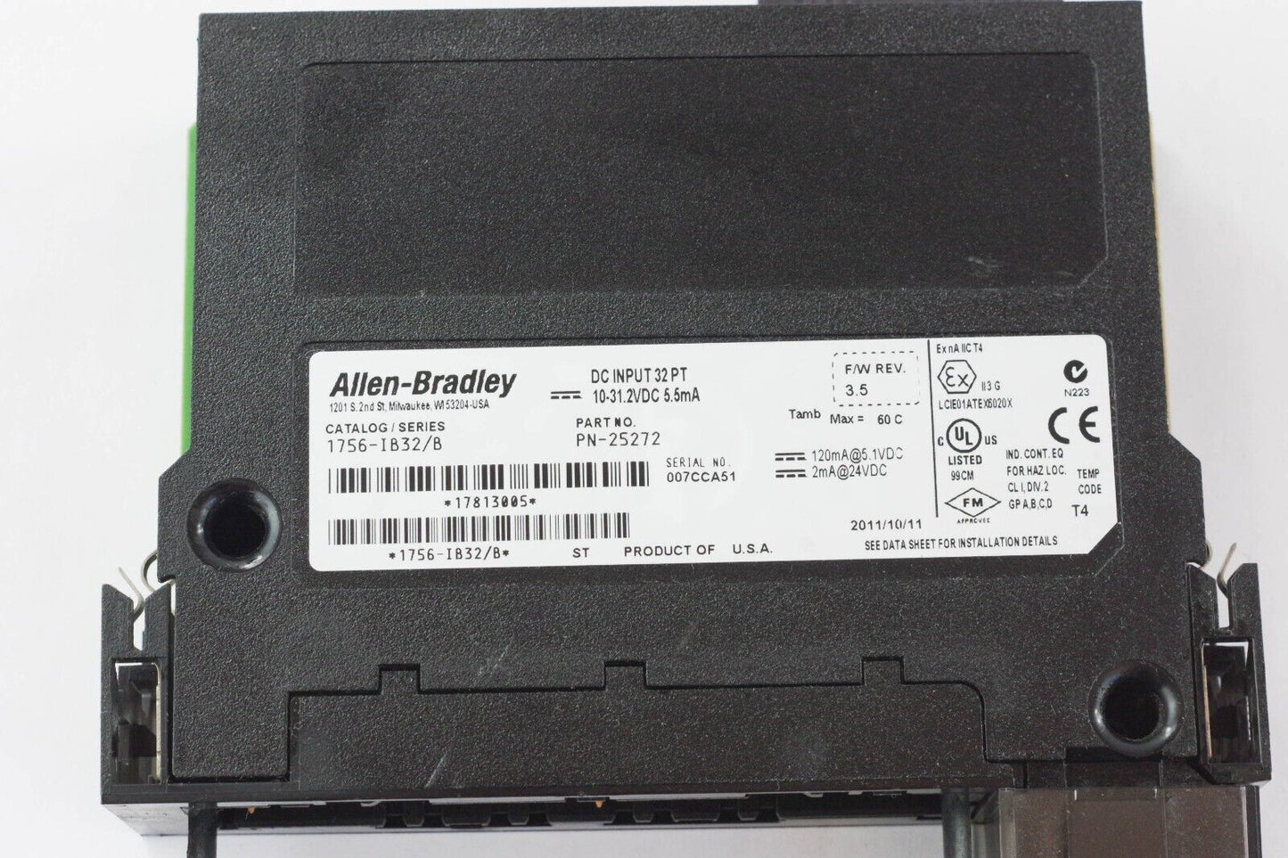 Allen Bradley 1756-IB32 /B 32 Point DC Input Module Ser B