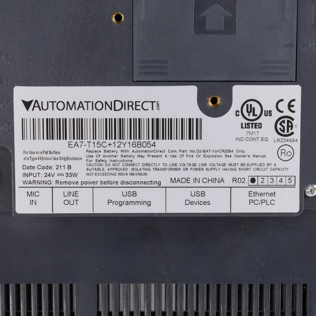 AutomationDirect EA7-T15C C-more 15in TFT Color Touch Screen HMI EA7T15C 24VDC