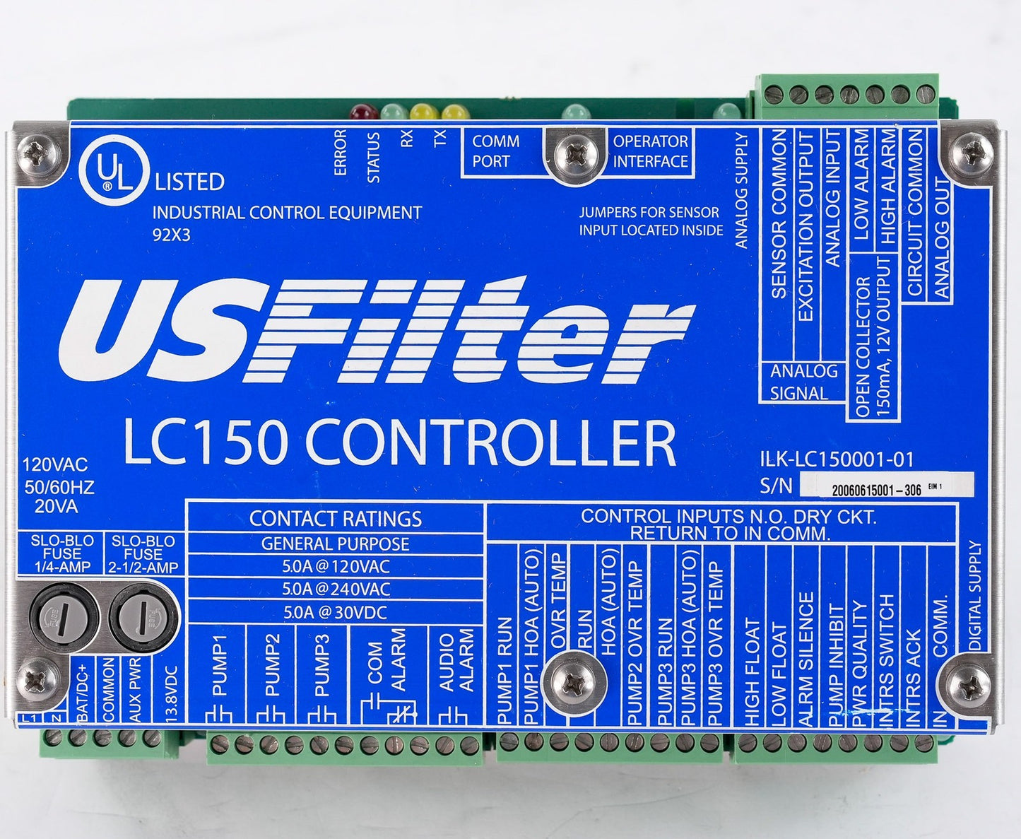 Control Systems IntraLink LC150 ILK-LC150001-01 Pump Controller 120VAC 50/60Hz