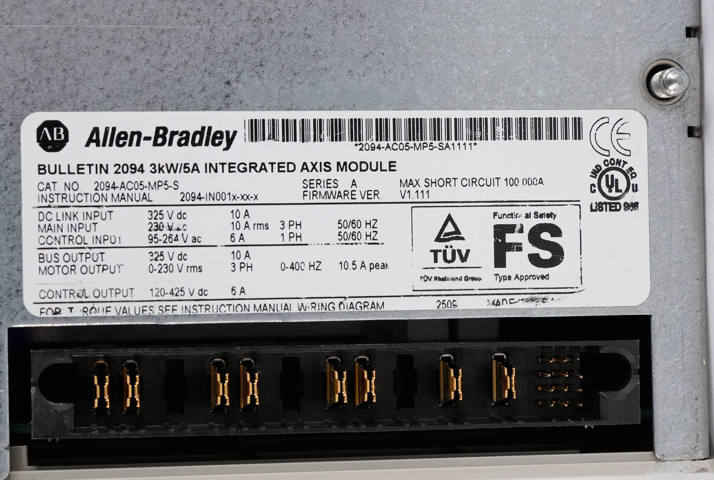 Allen Bradley 2094-AC05-MP5-S Kinetix 6000 IAM 230V 3PH 3kW (Plastics Damage)