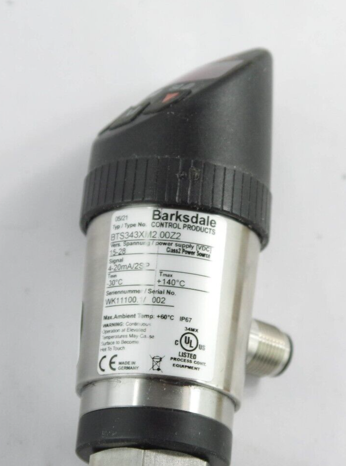 Barksdale BTS343XM2.00Z2 / BTS343XM200Z2 Sensor and Switch Class 2 Power Source