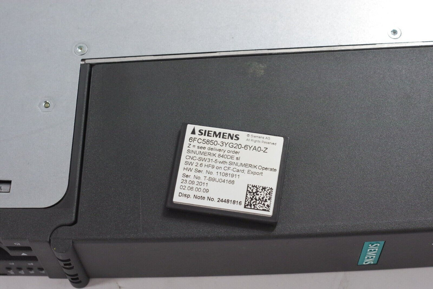 Siemens 6FC5372-0AA00-0AA2 SINUMERIK 840D sl NCU 720.2 / PLC 317-2DP