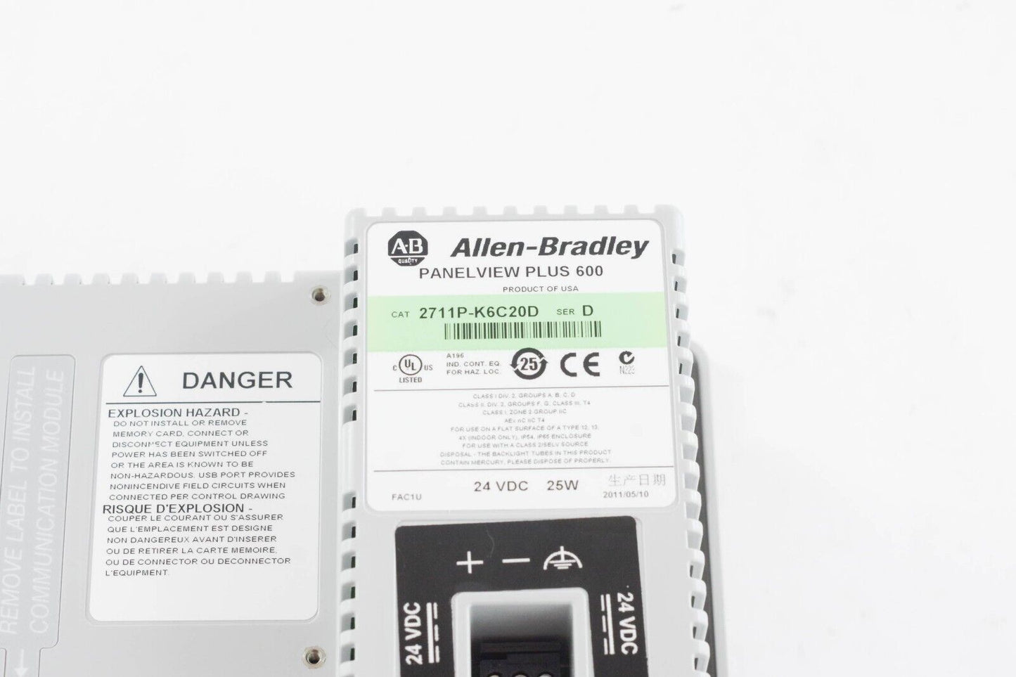 ALLEN BRADLEY 2711P-K6C20D /D PANELVIEW PLUS 600 Ser D