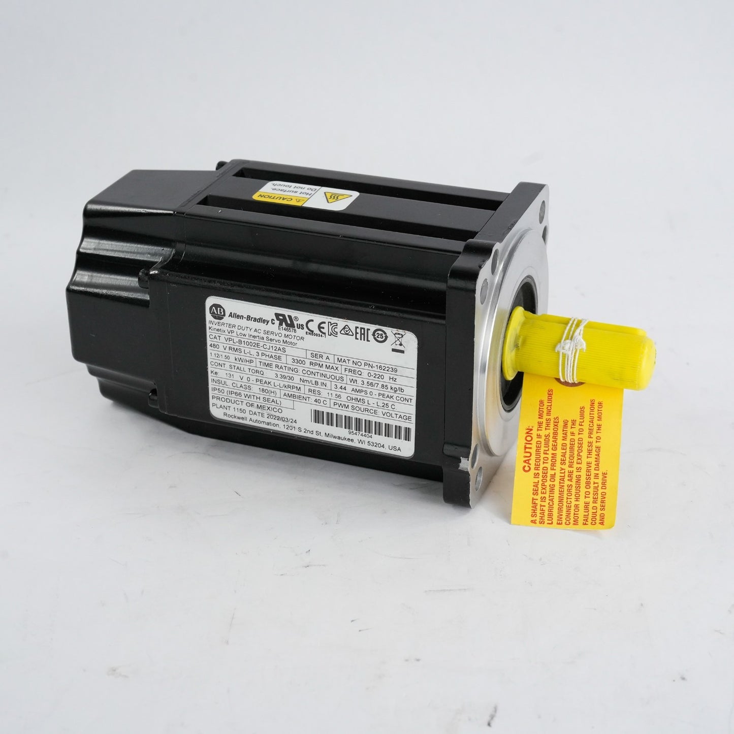 Allen Bradley VPL-B1002E-CJ12AS /A Kinetix VP Low Inertia AC Servo Motor