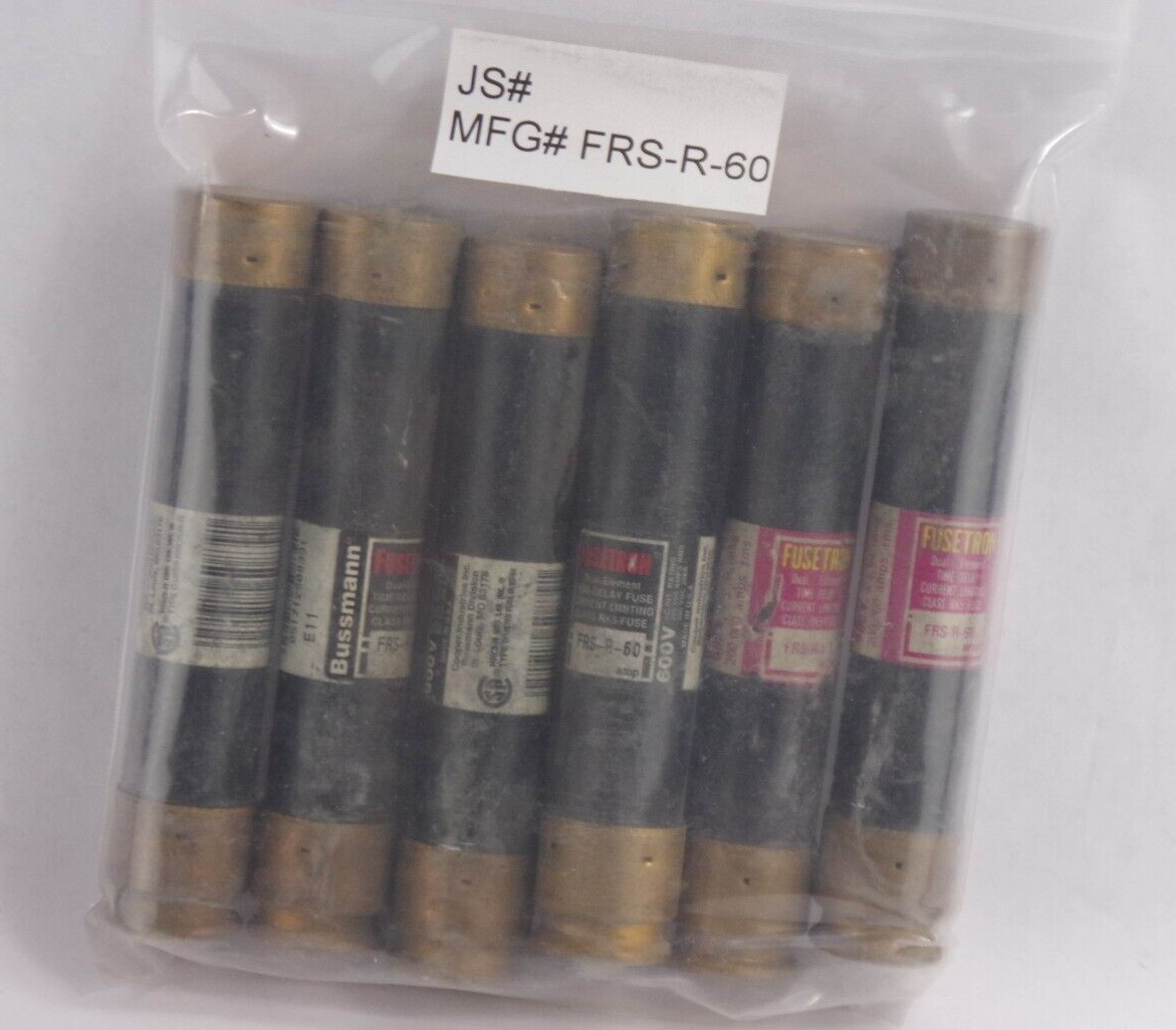 6x BUSSMAN FRS-R-60 / FRSR60 Dual-Element Time Delay Fuse Class RK5