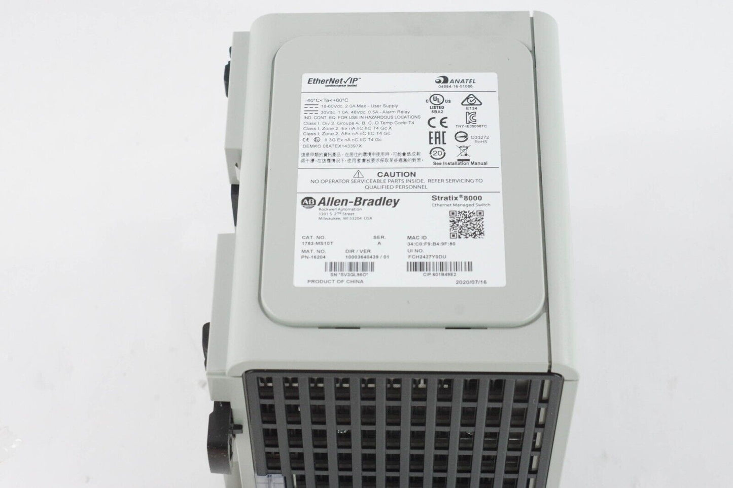 Allen Bradley 1783-MS10T /A Stratix 8000 Ethernet Managed Switch