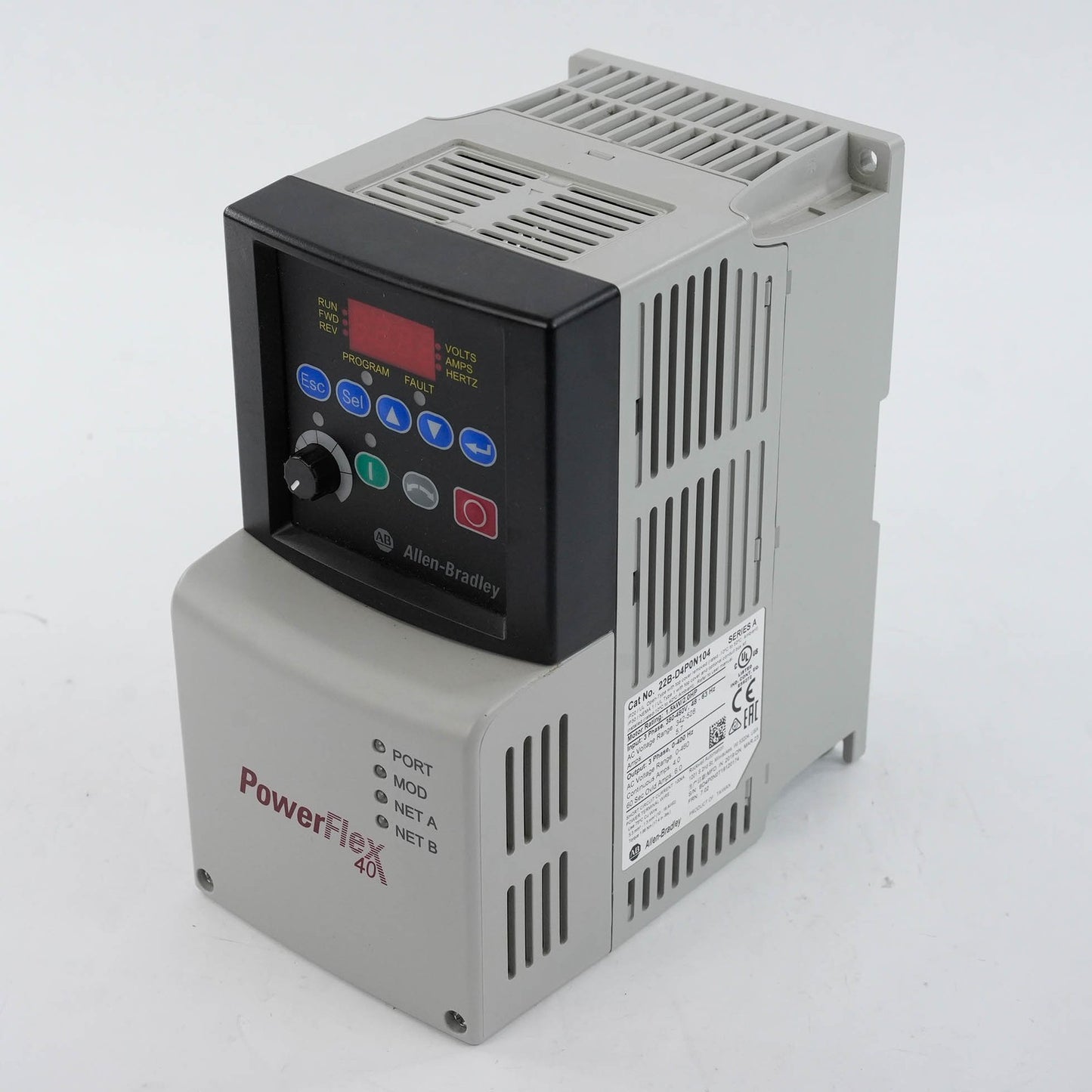 Allen Bradley 22B-D4P0N104 Ser A PowerFlex 40 AC Drive 480V 3PH 2HP 1.5kW