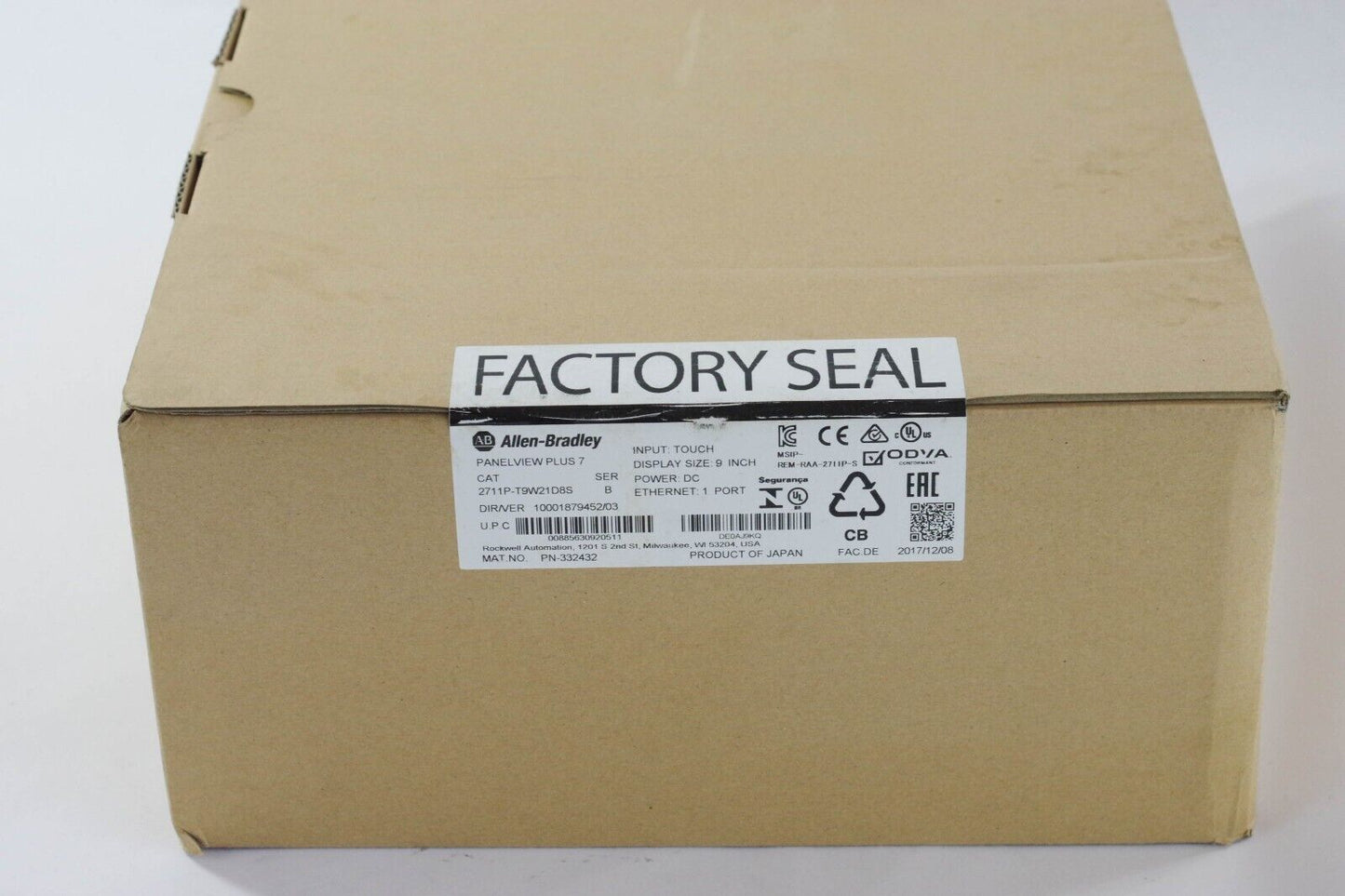 Allen-Bradley 2711P-T9W21D8S /B PanelView Plus 7 Terminal 9 Inch