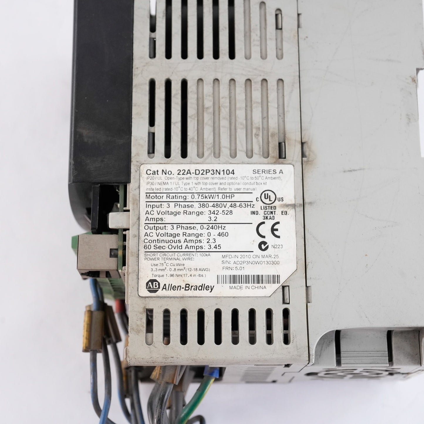 Allen Bradley 22A-D2P3N104 /A PowerFlex 4 AC Drive 480V 3-Phase 22AD2P3N104