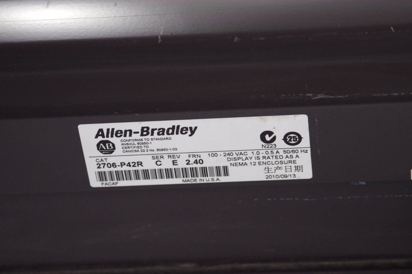 ALLEN-BRADLEY LED MESSAGE DISPLAY 2706-P42R SERIES C