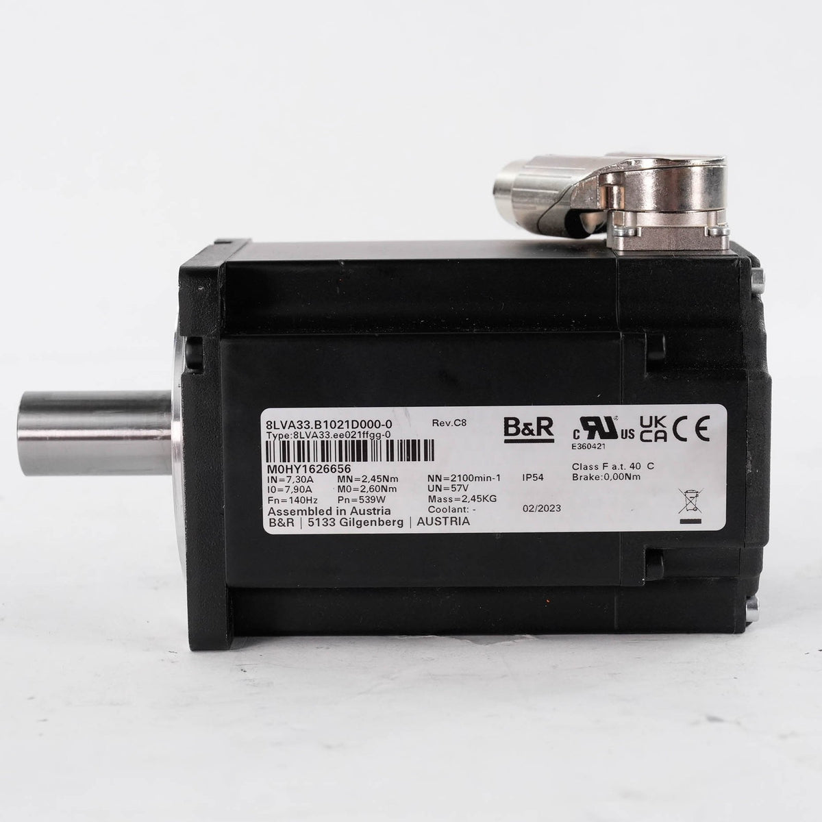 B&R 8LVA33.B1021D000-0 8LVA AC Rev C8 Servo Motor 310V 0.95kW 8LVA33B1021D0