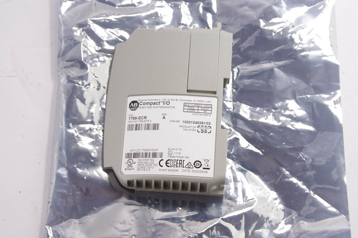 Allen Bradley 1769-ECR / 1769-ECR Ser. A CompactLogix Right End Cap