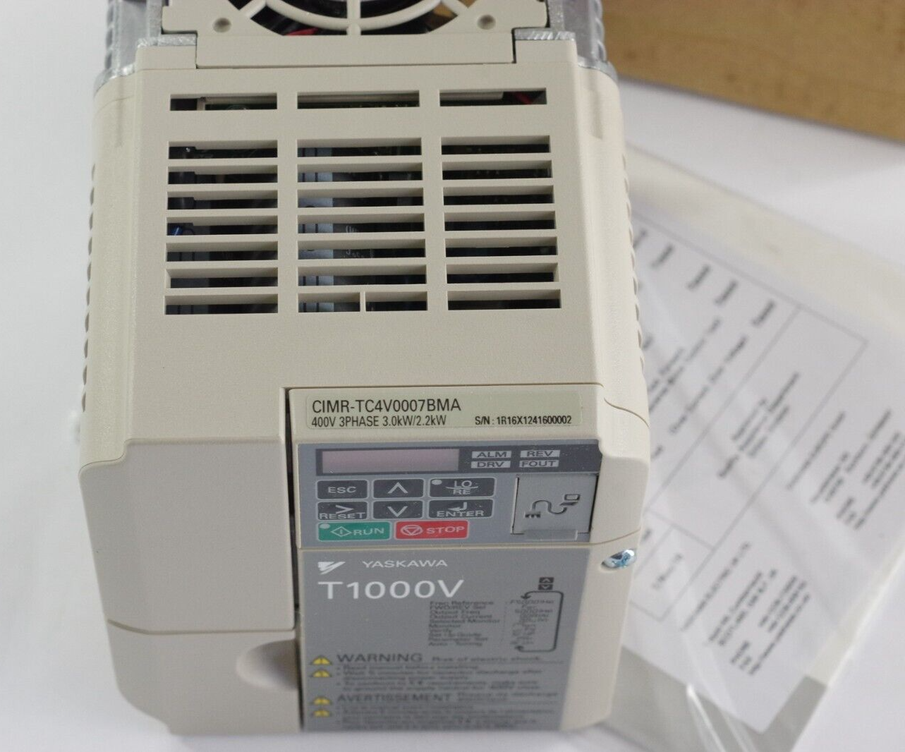 Yaskawa CIMR-TC4V0007BMA Rev D AC Drive 380-480Vac 6.9/5.5A 3kW 4HP 3 Phase