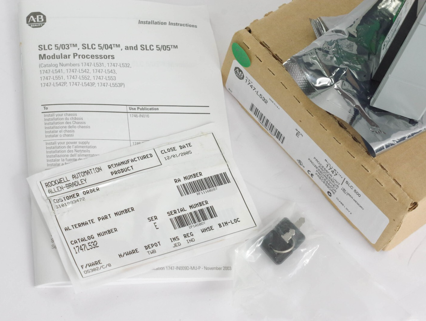 Allen Bradley 1747-L532 /E SLC 500 CPU Processor Unit + OS302 C8- Remanufactured