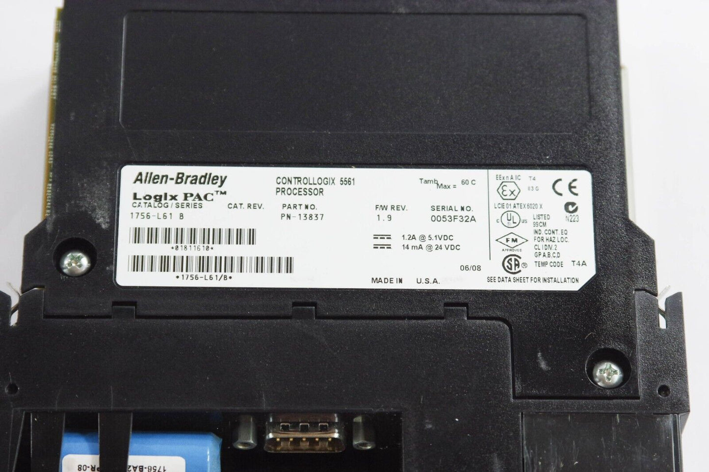 Allen Bradley 1756-L61 / 1756L61 Series B LogixPAC ControlLogix 5561 Processor