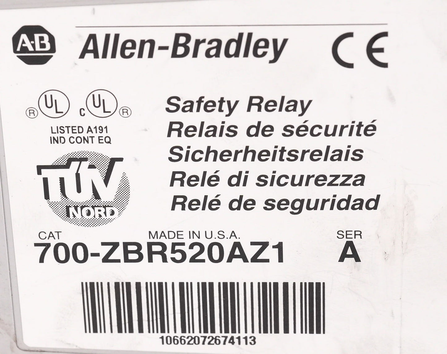 Allen Bradley 700-ZBR520AZ1 /A Safety Relay 700ZBR520AZ1