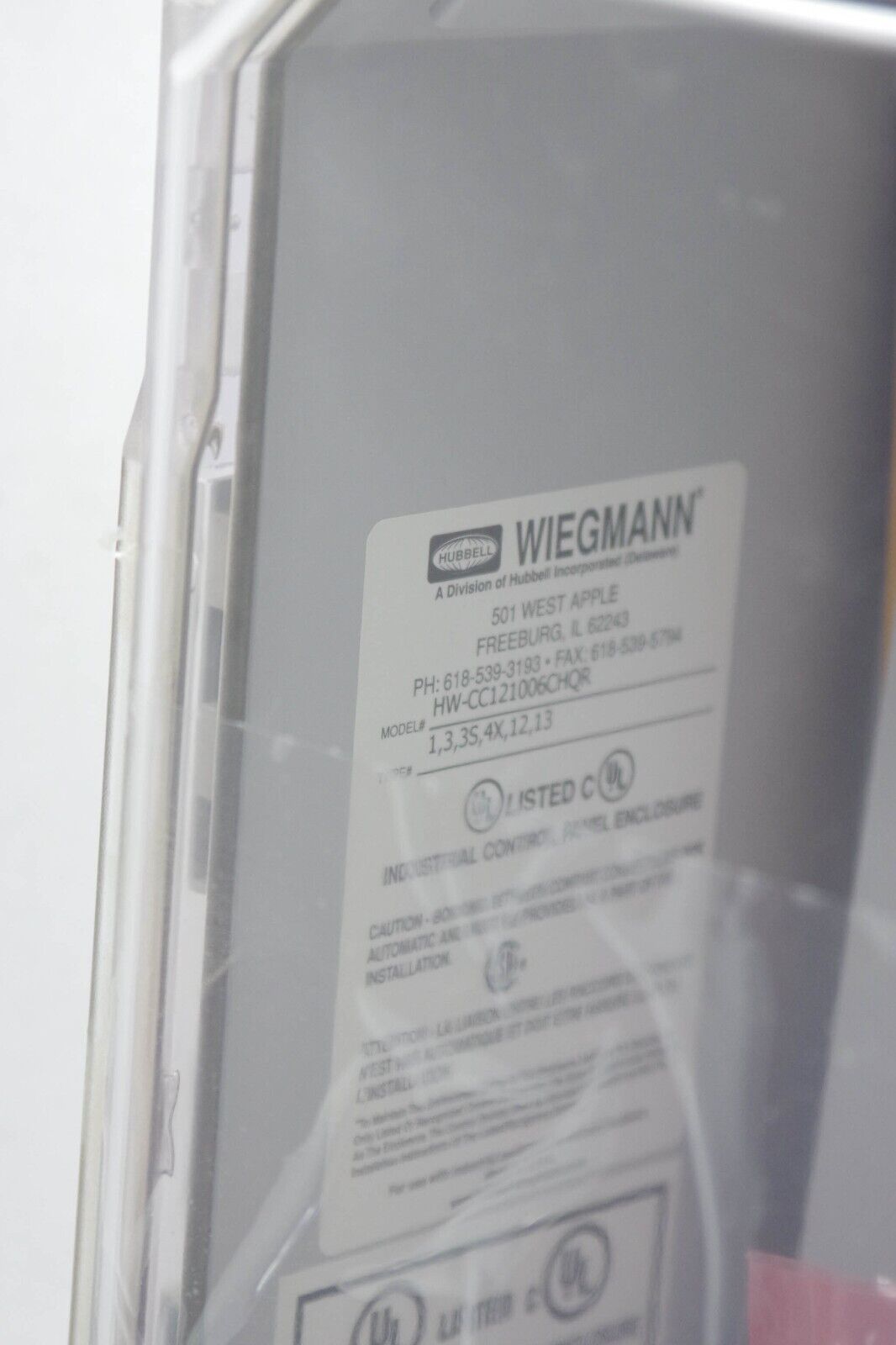 Hubbell Wiegmann HW-CC121006CHQR / HW-MP1210FG Standard Electrical Enclosure