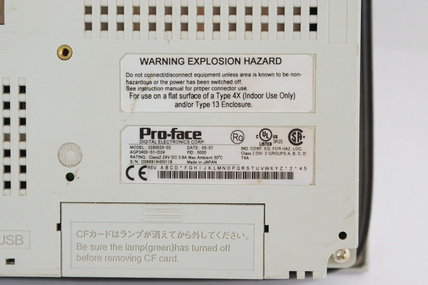 Pro-Face 3280035-02 HMI Operator Panel AGP3400-S1-D24