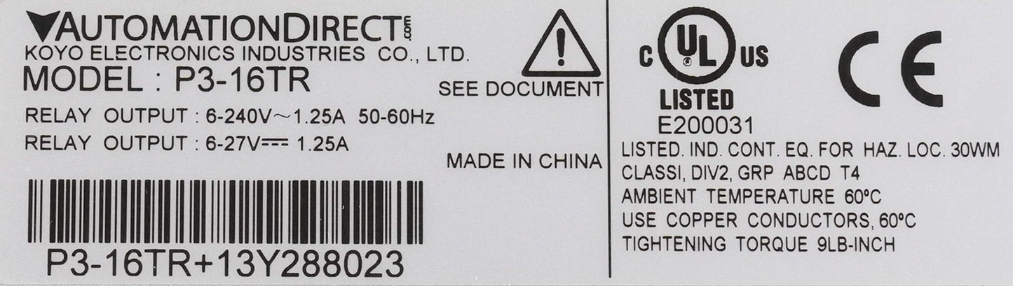 AutomationDirect Productivity3000 P3-16TR 16-Point Analog Module P316TR