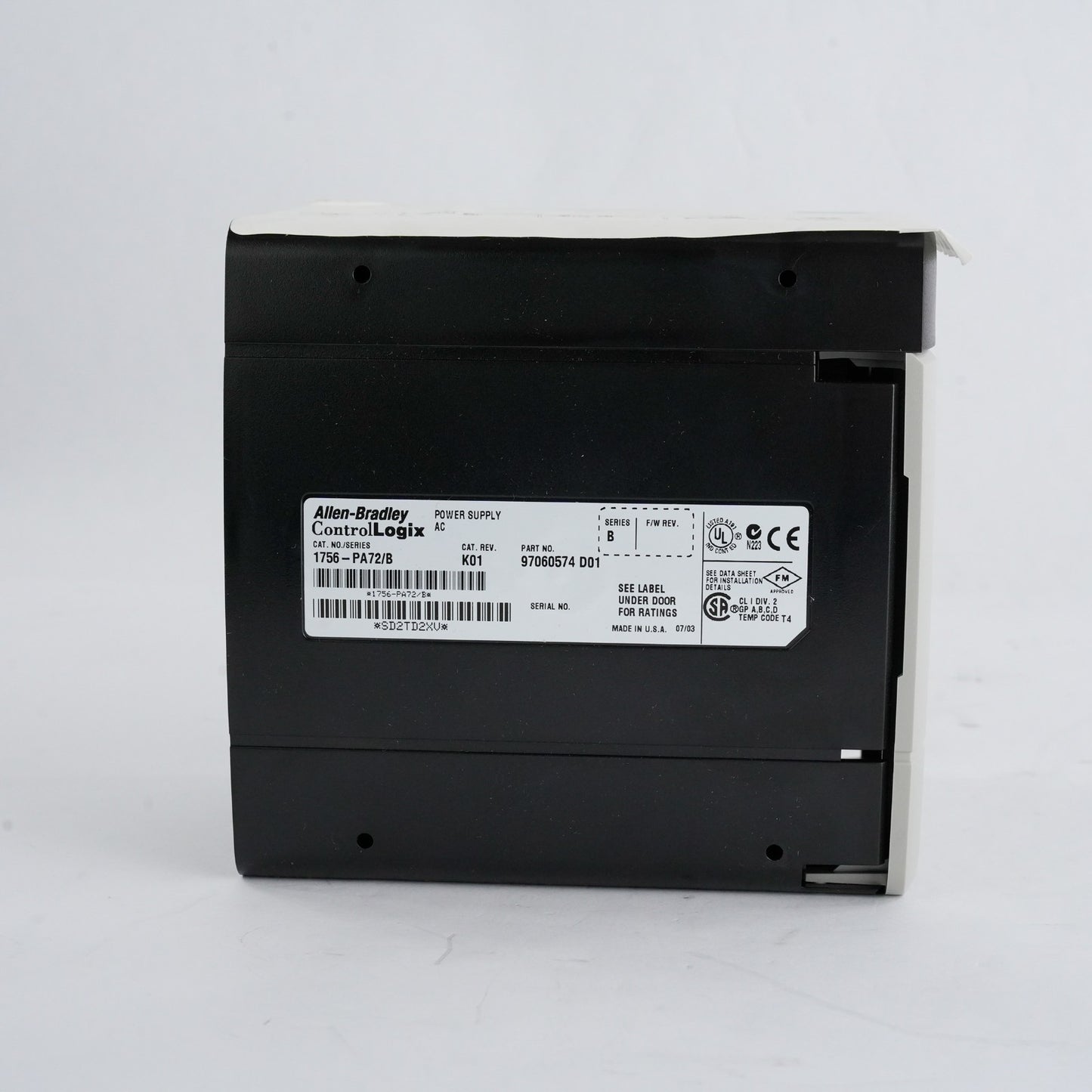 Allen Bradley 1756-PA72/B CAT. REV. K01 Controllogix Power Supply 1756PA72/B