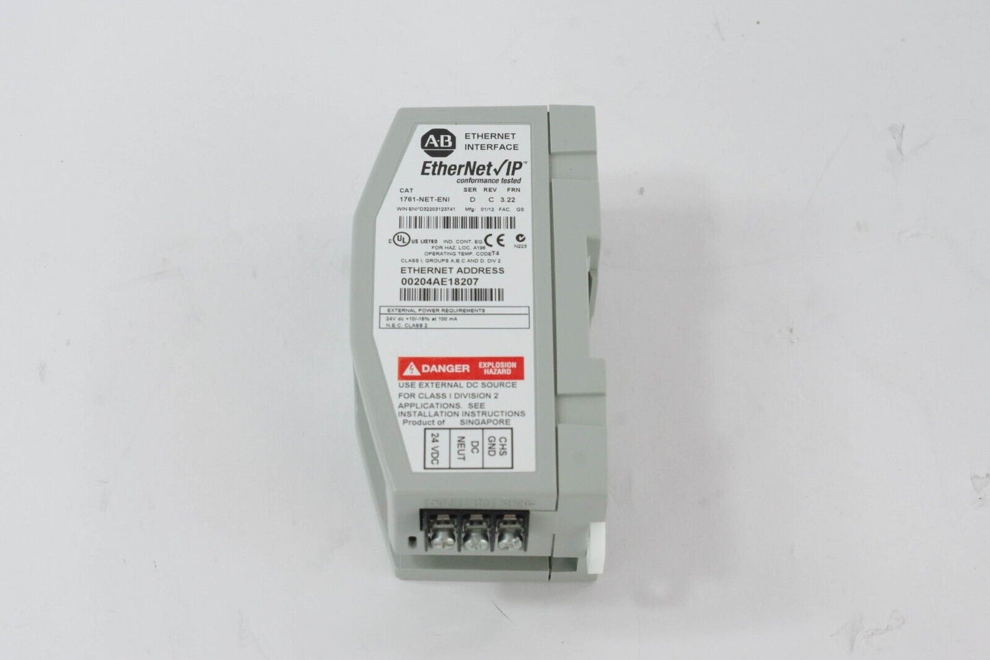 Allen Bradley 1761-NET-ENI Ser D  MicroLogix Ethernet Interface Module