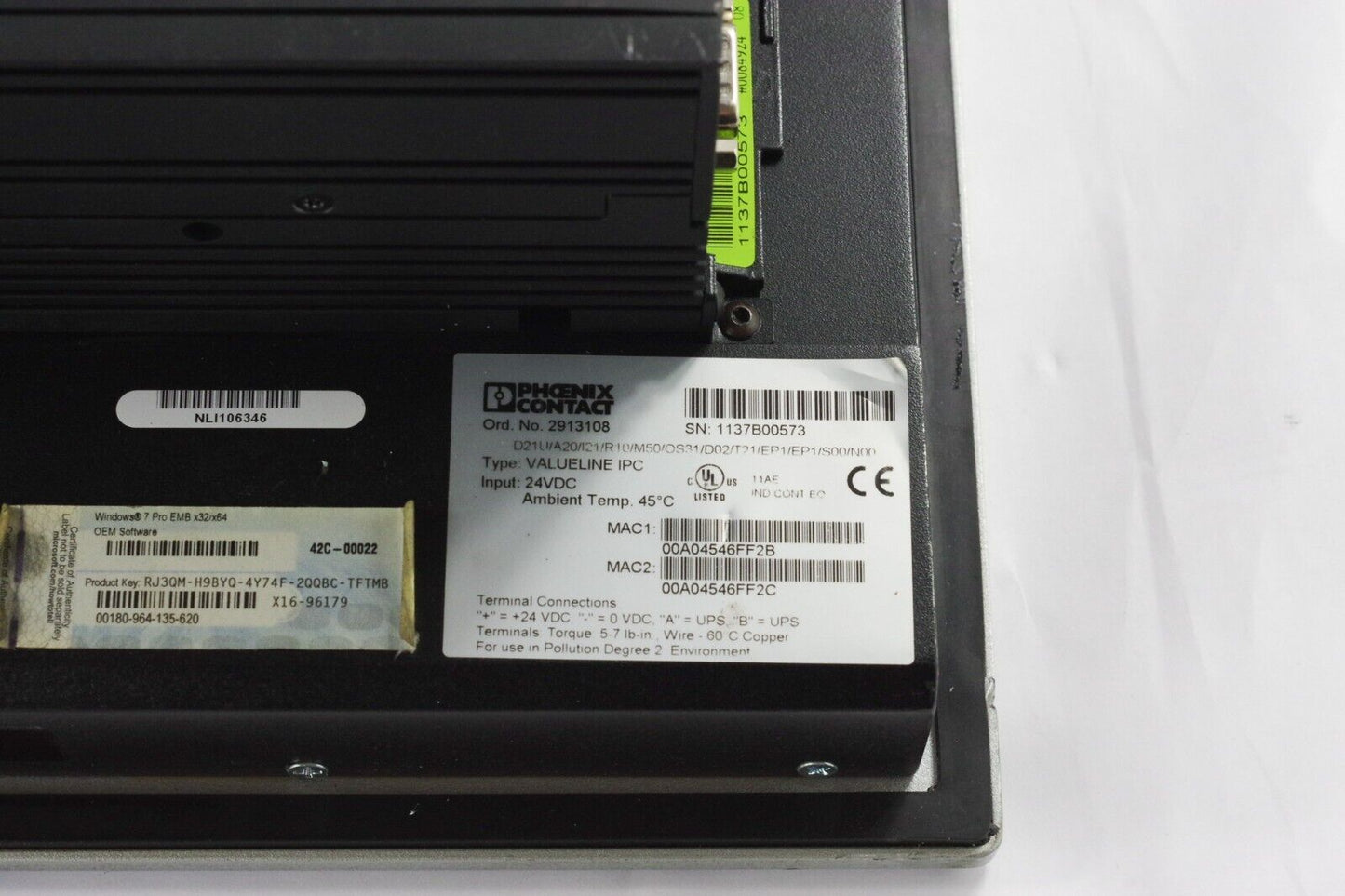 Phoenix Contact VALUELINE IPC 2913108 15'' HMI D21/A20/121/R10/M50 + 1 Year Wty