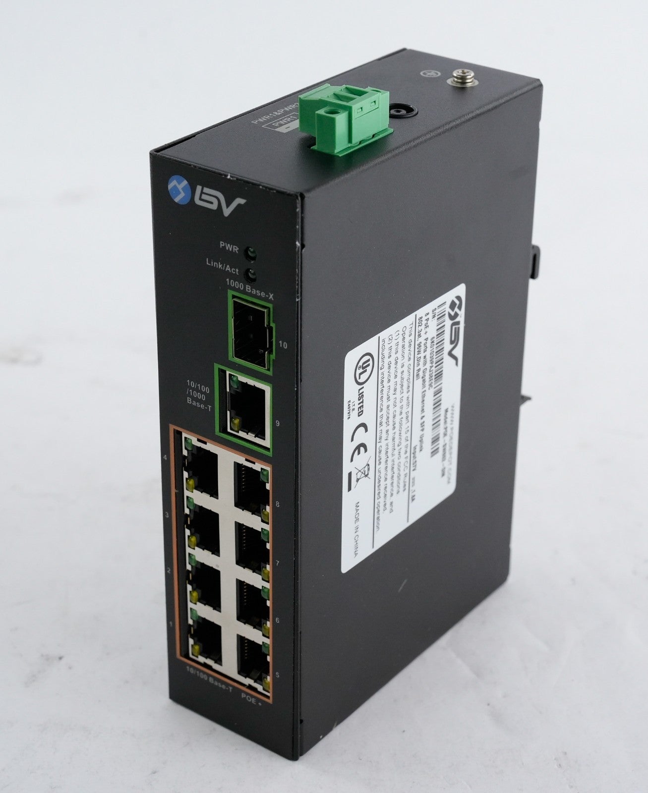 POE-SW802-DIN 8 Ports PoE + Ports with Gigabit Ethernet & SFP Uplink - Open Box