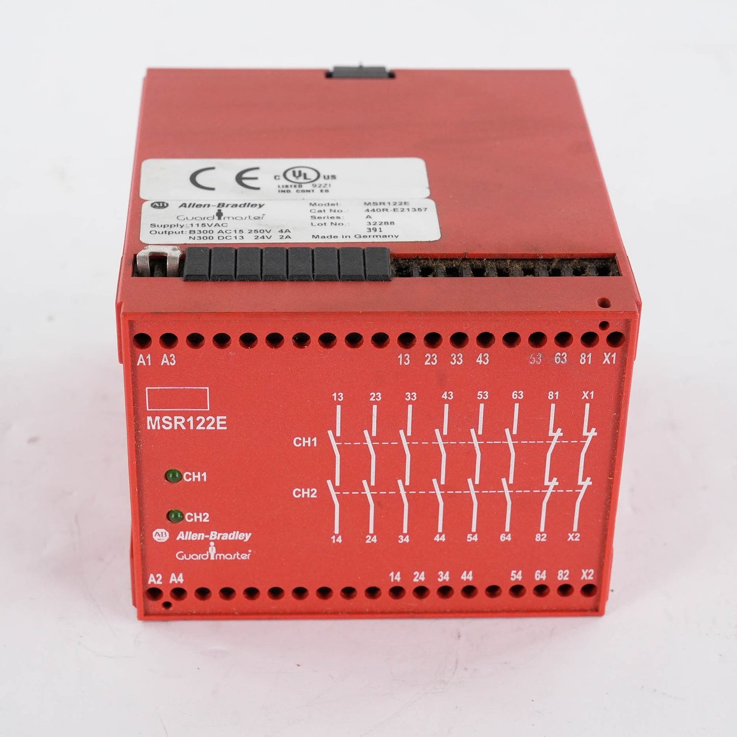 Allen Bradley 440R-E21357 Ser A MSR122E Guardmaster GSR SI Safety Relay 24V DC