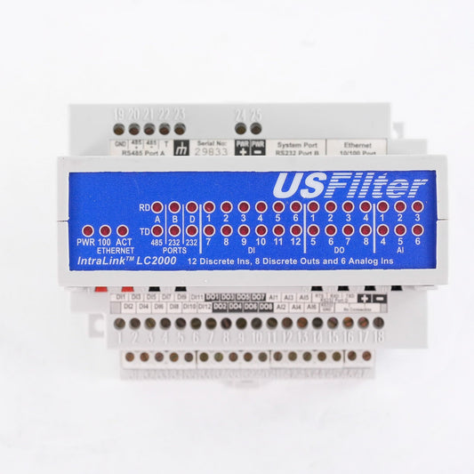 USFilter IntraLink LC2000 Control System Module PWR 100 ACT Ethernet