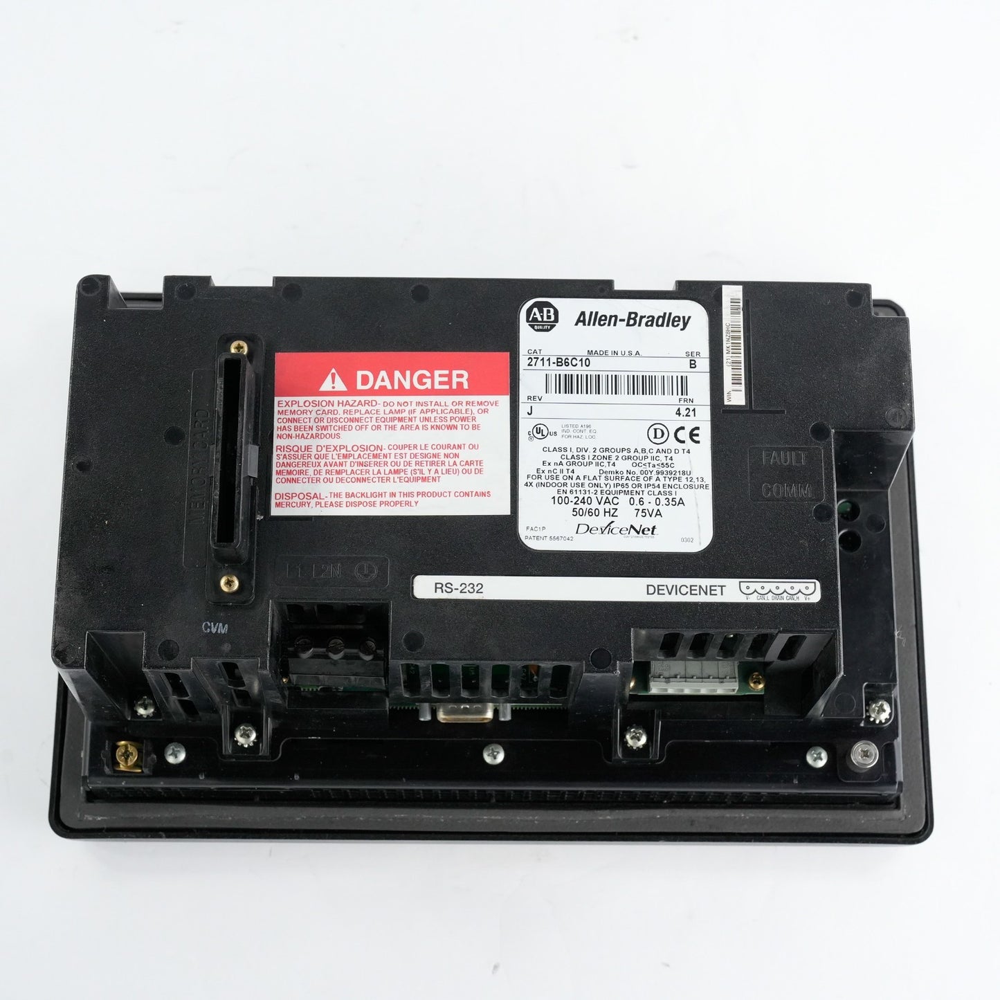 Allen Bradley 2711-B6C10 /B Rev J Panelview 600 Interface Terminal 2711B6C10