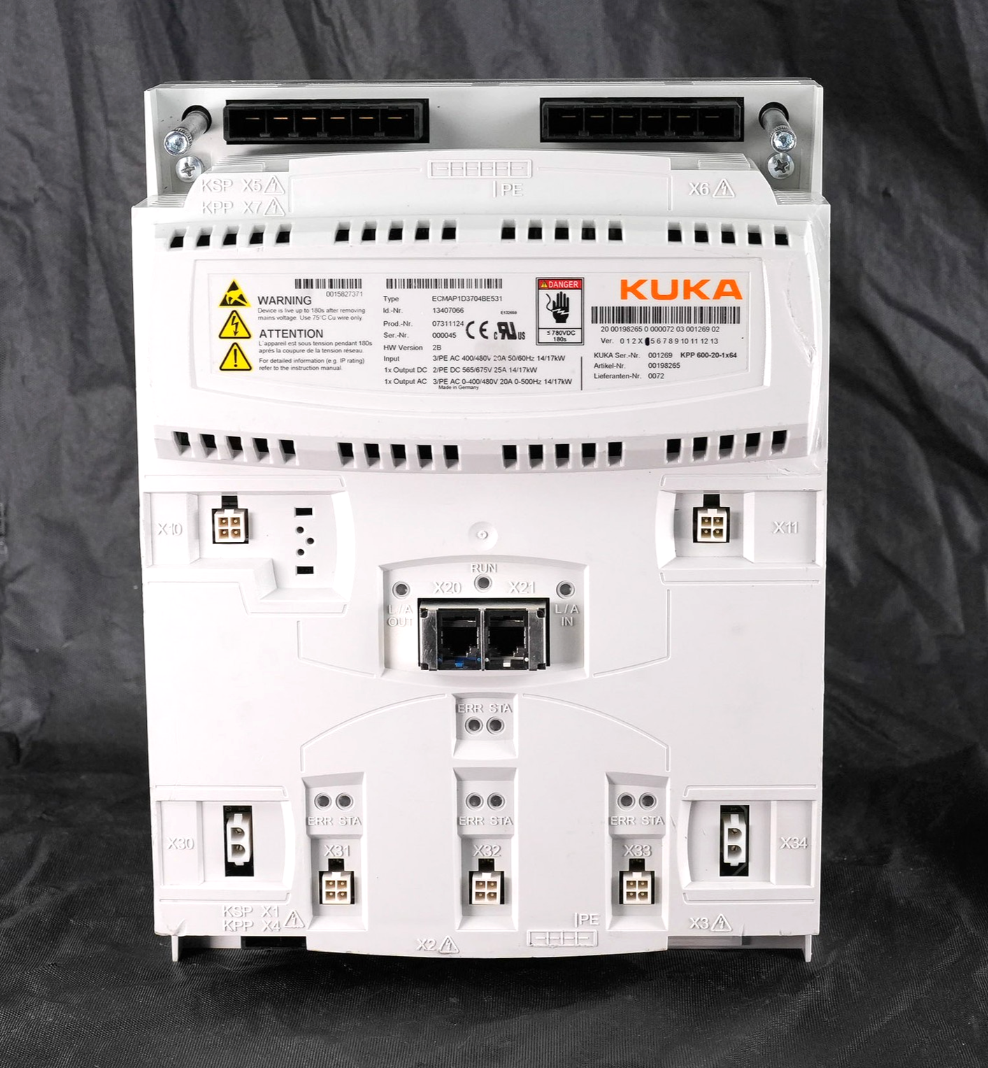 KUKA KPP 600-20-1x64 ECMAP1D3704BE531 Servo Motor Frequency Inverter + Warranty