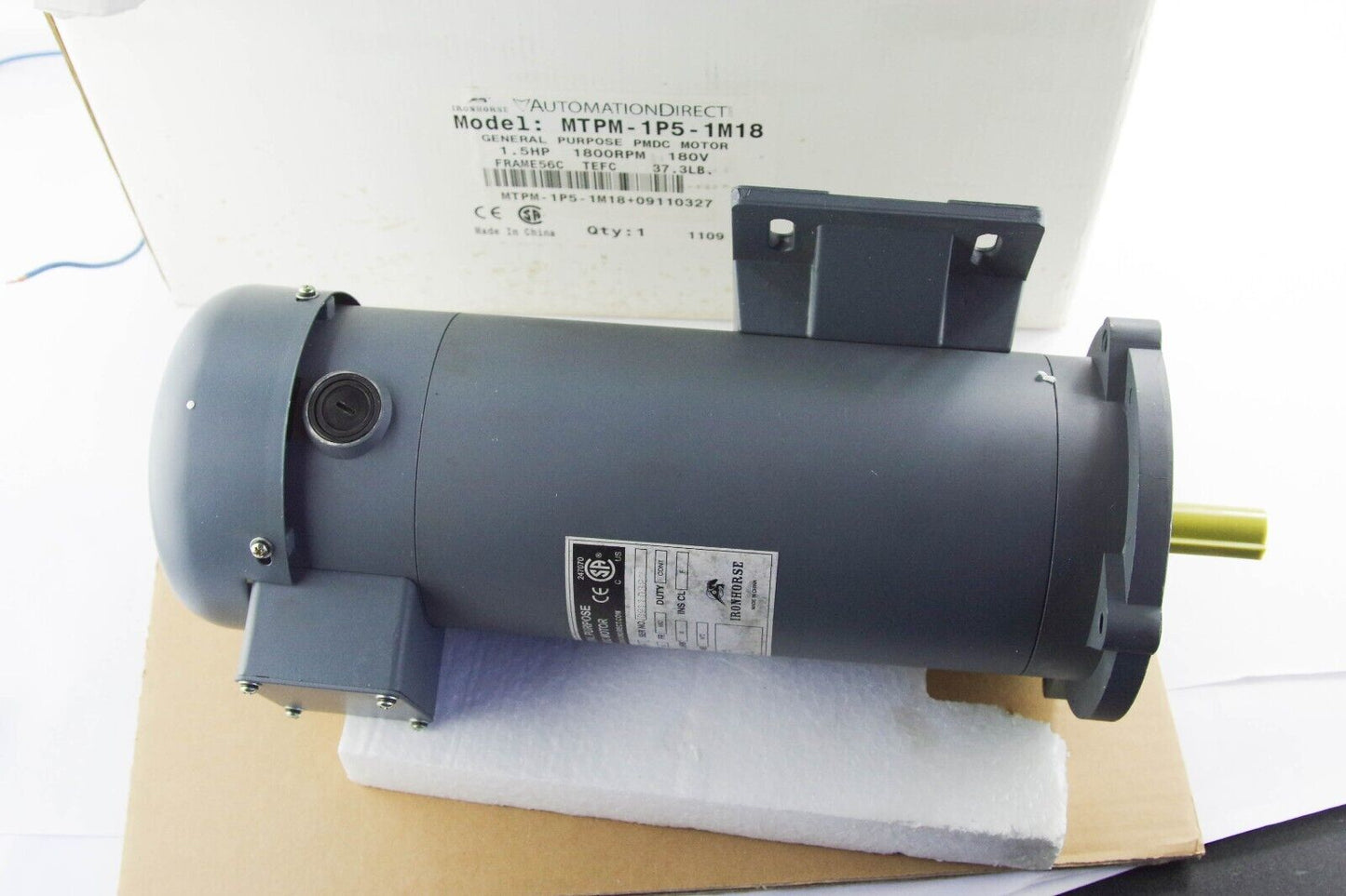 AUTOMATION DIRECT MTPM-1P5-1M18 / MTPM1P51M18 Ironhorse PMDC Motor 1.5hp 56C