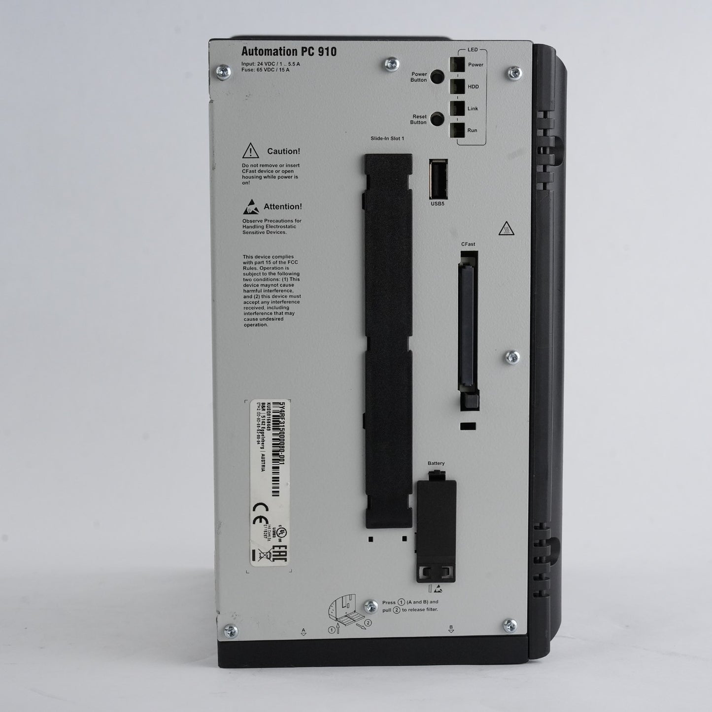 B&R Automation PC 910 5PC910.SX02-00 Rev K0 / 5Y4RF315000080-001 Industrial PC