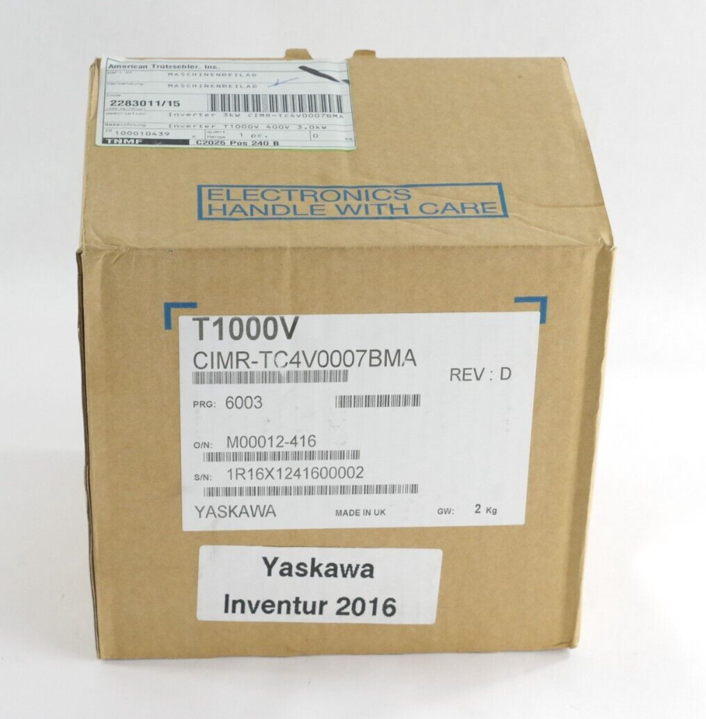 Yaskawa CIMR-TC4V0007BMA Rev D AC Drive 380-480Vac 6.9/5.5A 3kW 4HP 3 Phase